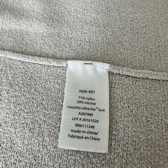 Barefoot Dreams Cozychic Ultra Lite Gray Knit Cardigan Size Large - Picture 6 of 7
